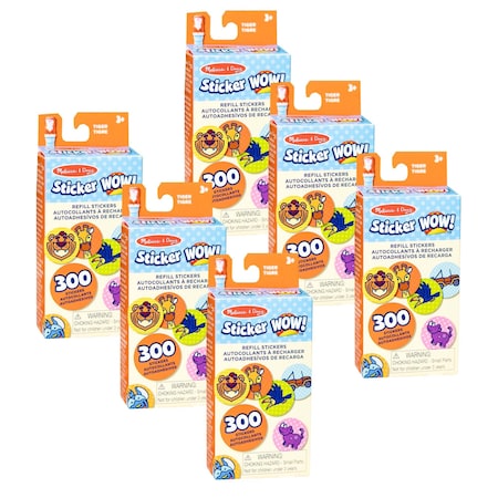 Melissa & Doug Sticker WOW Refill Stickers, Tiger, 1800PK 50330